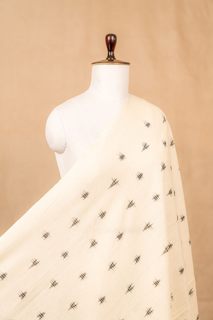 White Double Ikat Cotton Ikat