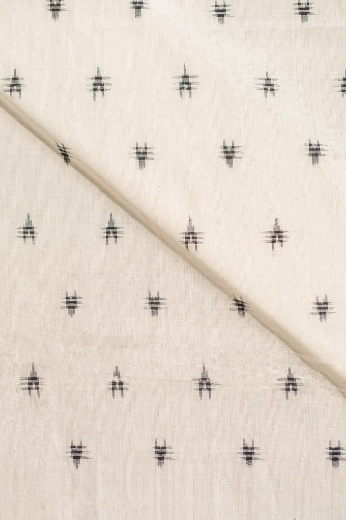 White Double Ikat Cotton Ikat