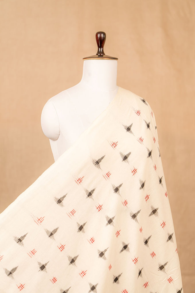 Off White Double Ikat Cotton Ikat