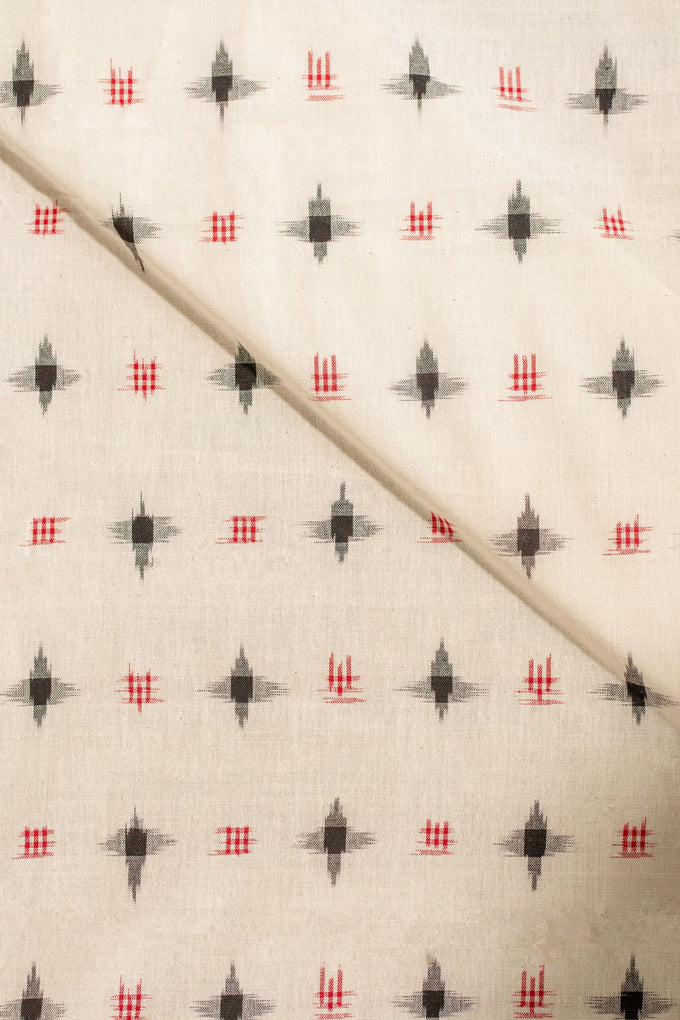 Off White Double Ikat Cotton Ikat
