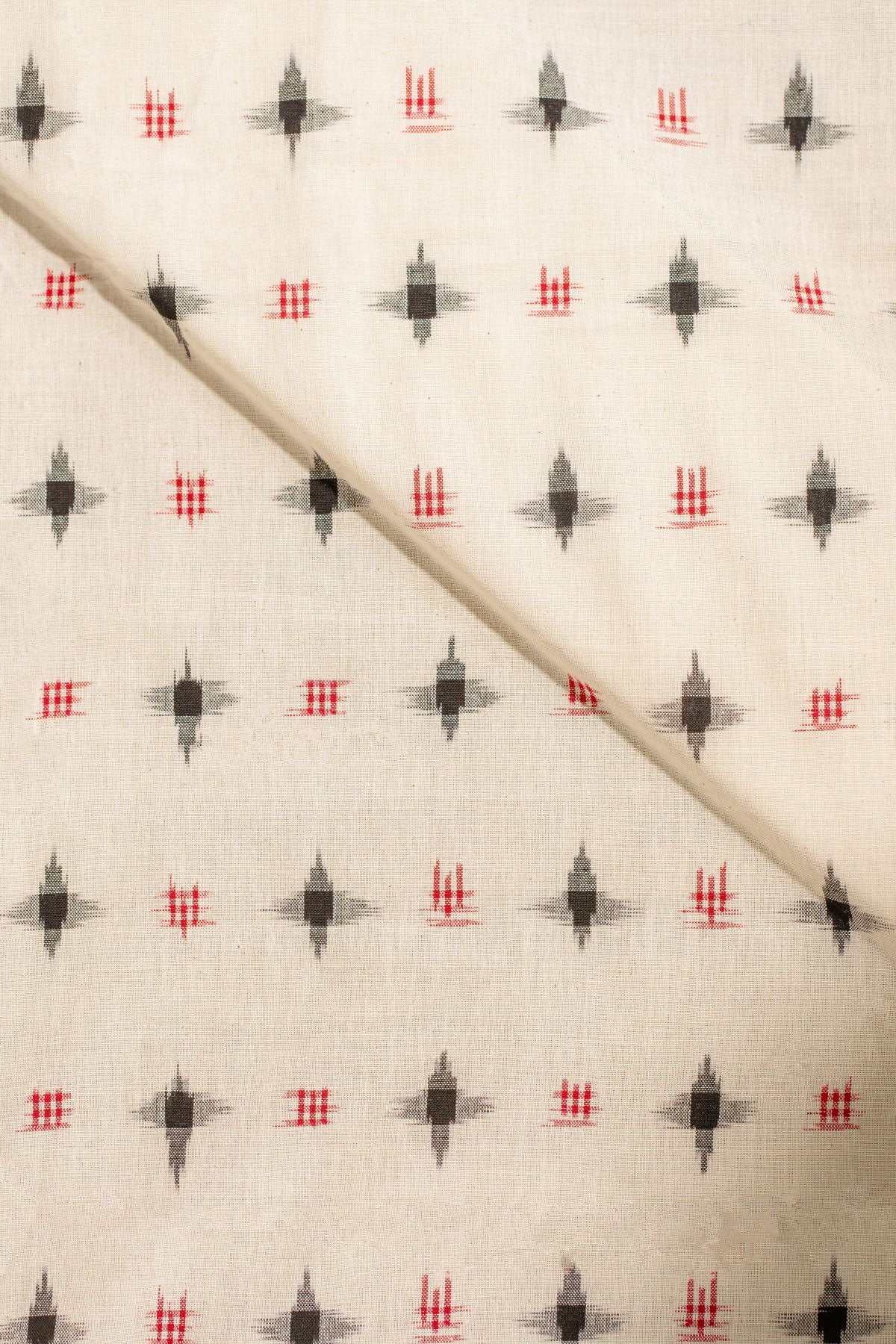 Off White Double Ikat Cotton Ikat