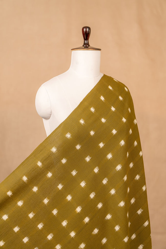Olive Green Double Ikat Cotton Ikat