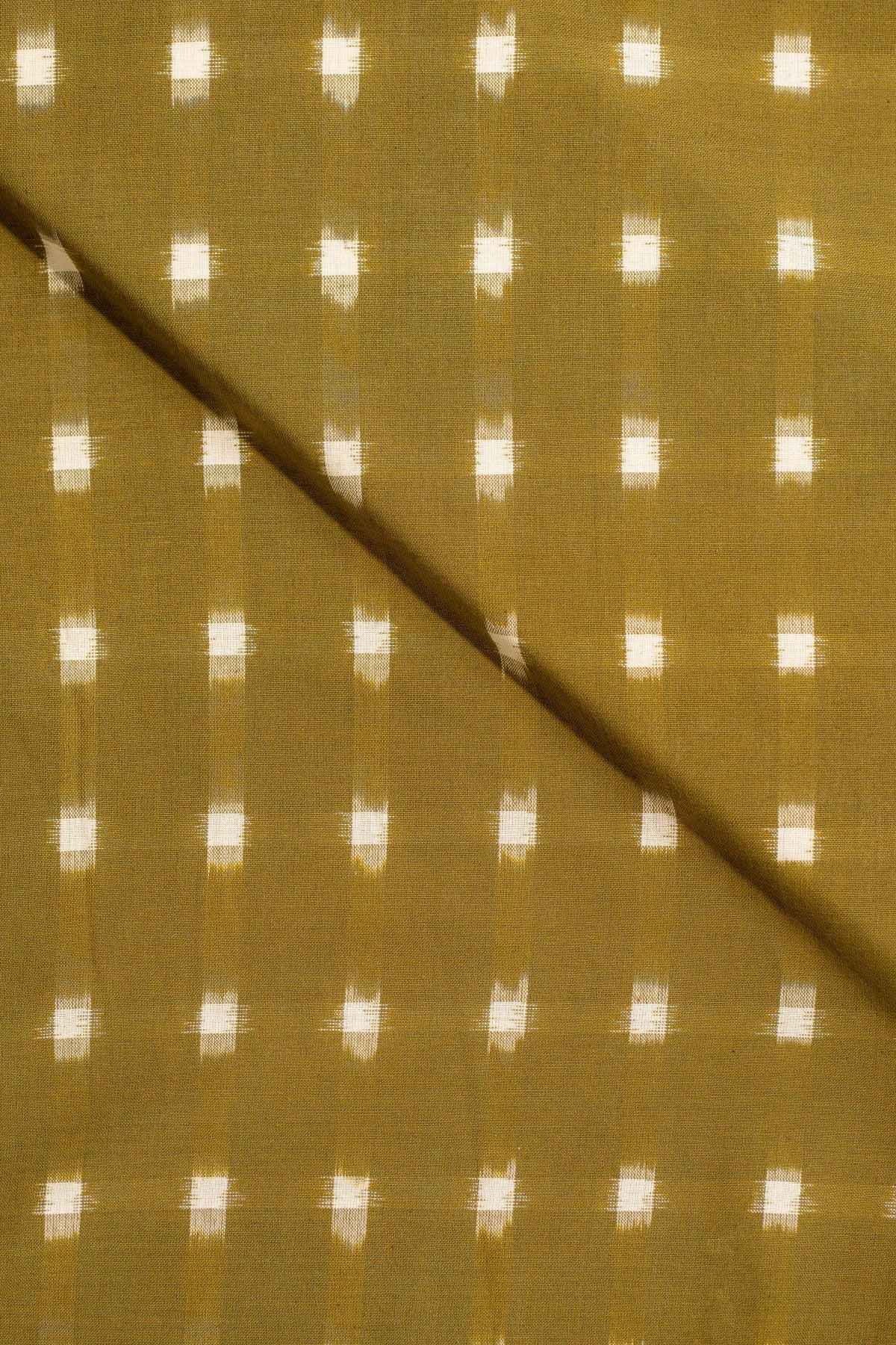 Olive Green Double Ikat Cotton Ikat
