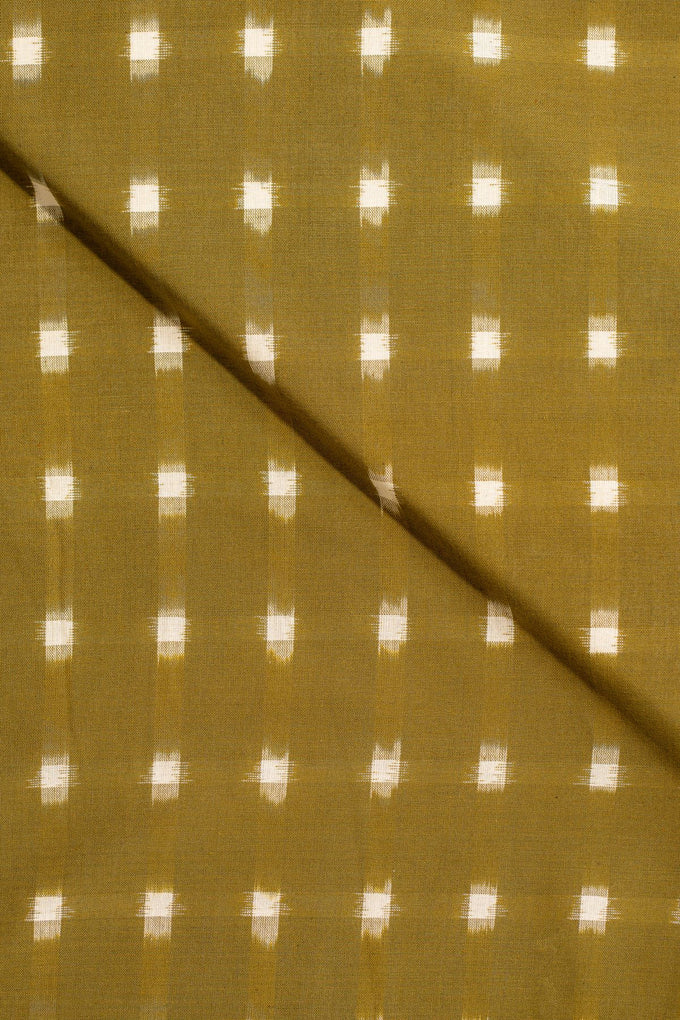 Olive Green Double Ikat Cotton Ikat