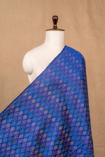 Blue Ikat Raw Silk Tye And Die