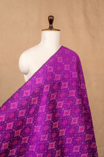 Purple Ikat Raw Silk Tye And Die