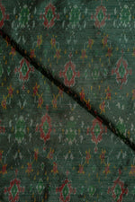 Green Ikat Raw Silk Tye And Die