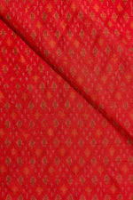 Red Ikat Raw Silk Tye And Die