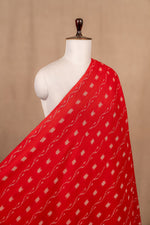 Red Sambalpuri Ikat Cotton Tie And Dye