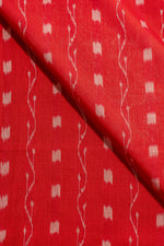 Red Sambalpuri Ikat Cotton Tie And Dye