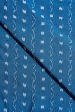 Teal Blue Sambalpuri Ikat Cotton Tie And Dye