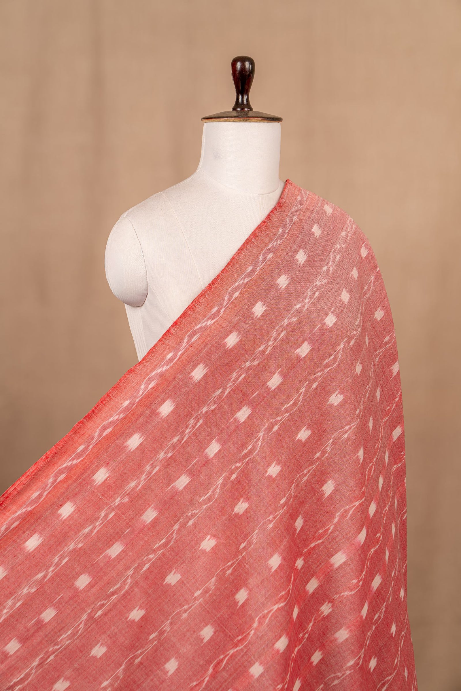Light Pink Sambalpuri Ikat Cotton Tie And Dye