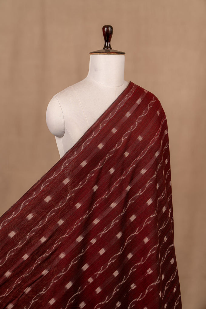 Maroon Sambalpuri Ikat Cotton Tie And Dye