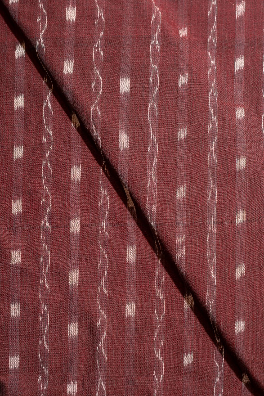 Maroon Sambalpuri Ikat Cotton Tie And Dye