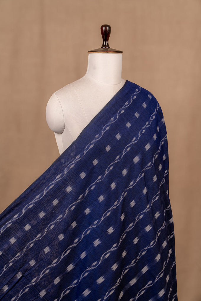 Blue Sambalpuri Ikat Cotton Tie And Dye