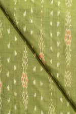 Parrot Green Sambalpuri Ikat Cotton Tie And Dye