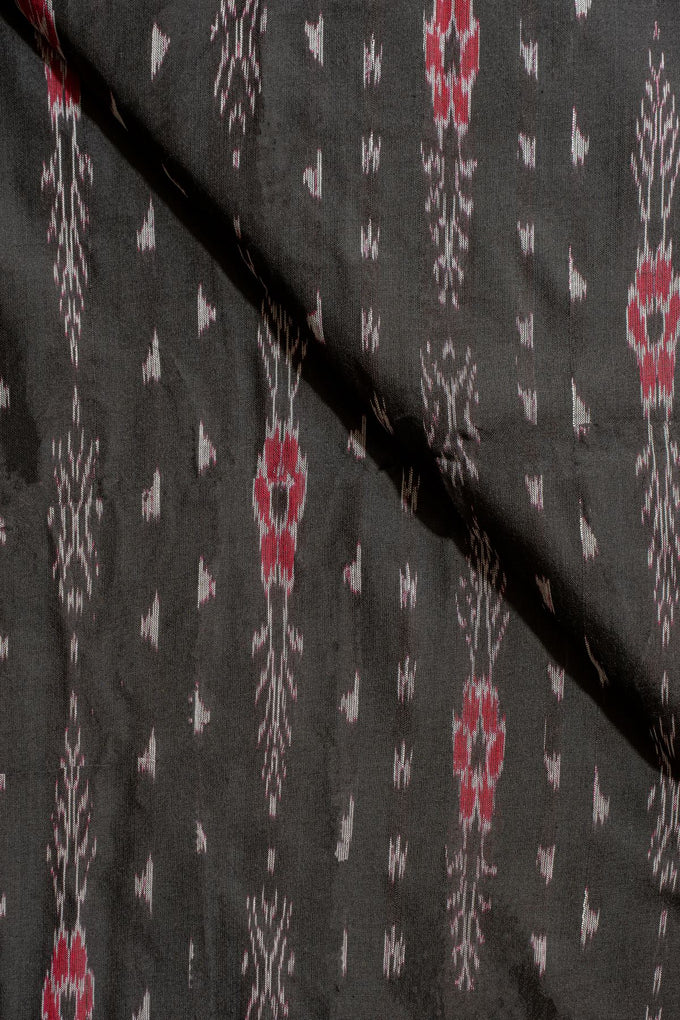 Black Sambalpuri Ikat Cotton Tie And Dye