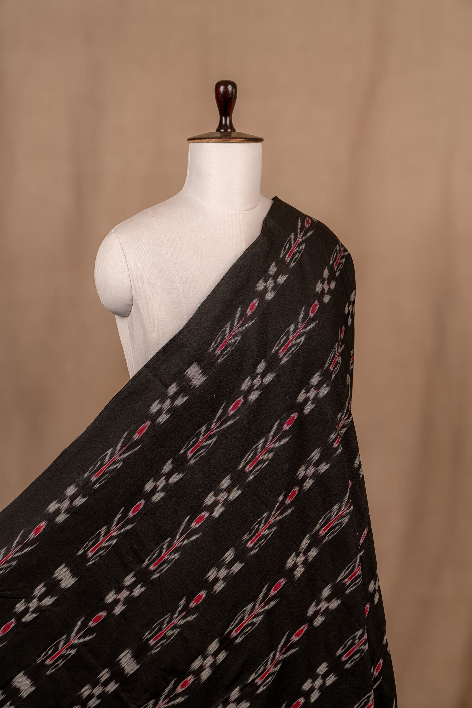 Black Sambalpuri Ikat Cotton Tie And Dye