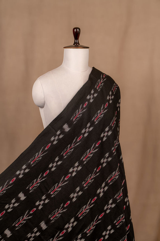 Black Sambalpuri Ikat Cotton Tie And Dye