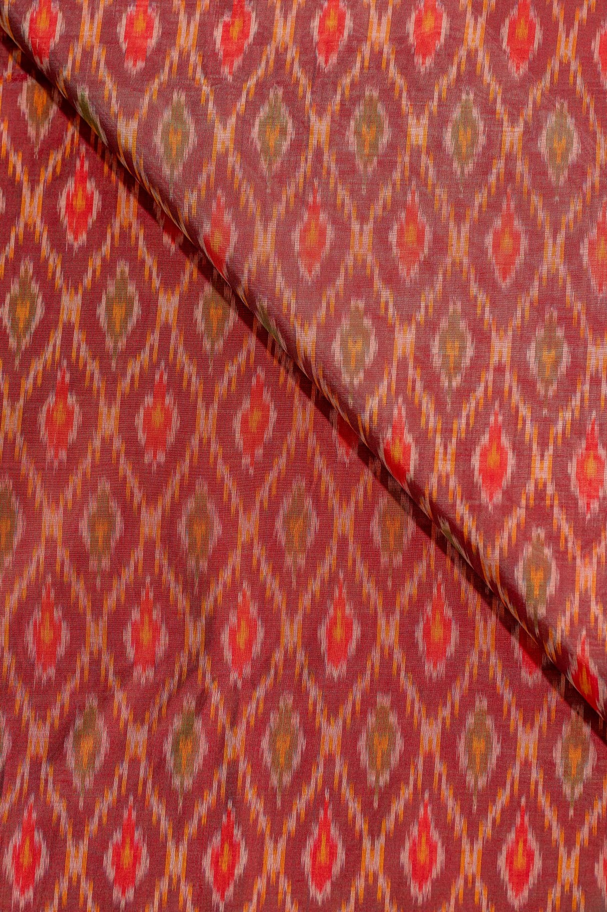 Maroon Sico Ikat Cotton Silk Ikat