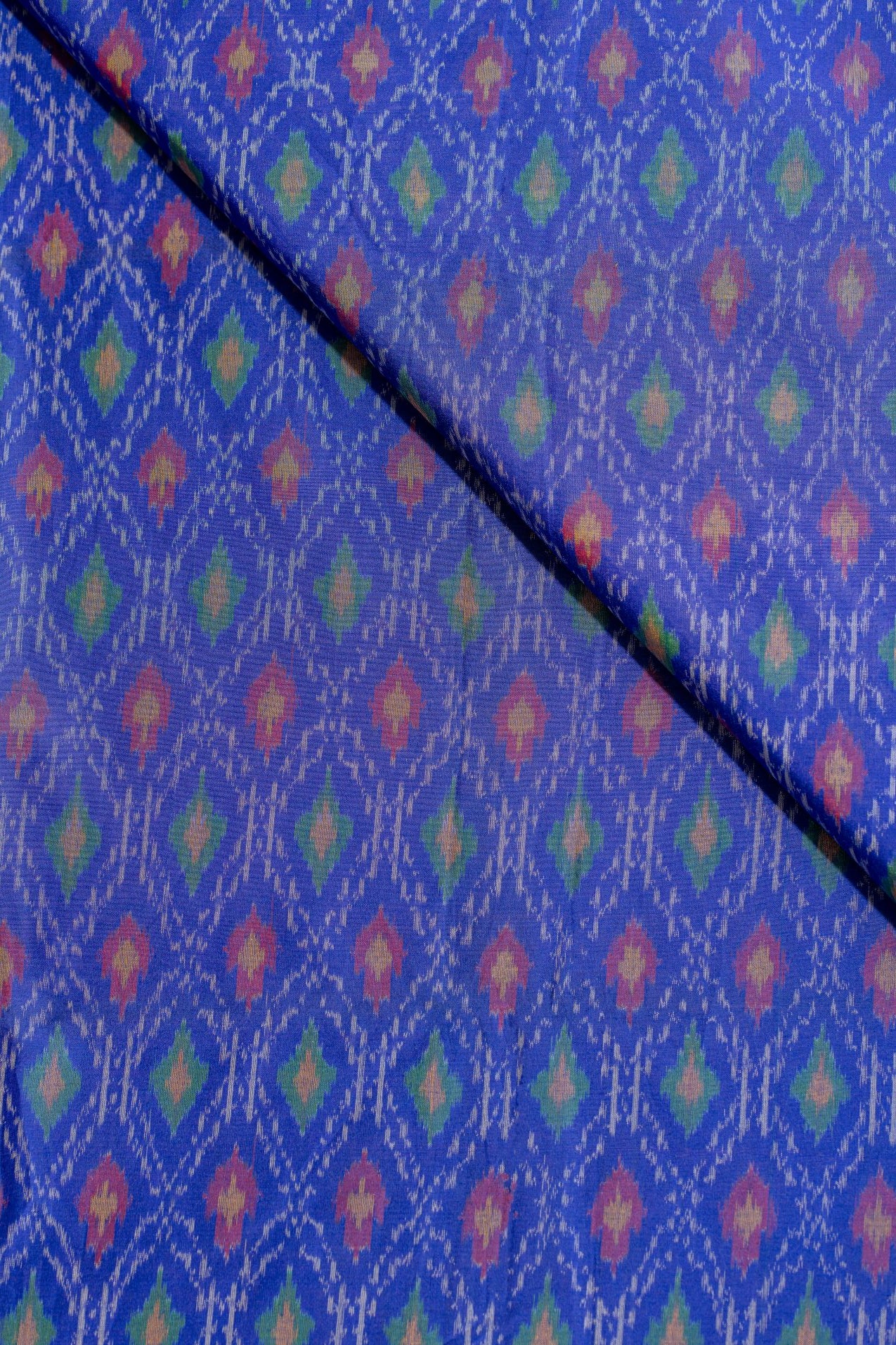 Blue Sico Ikat Cotton Silk Ikat