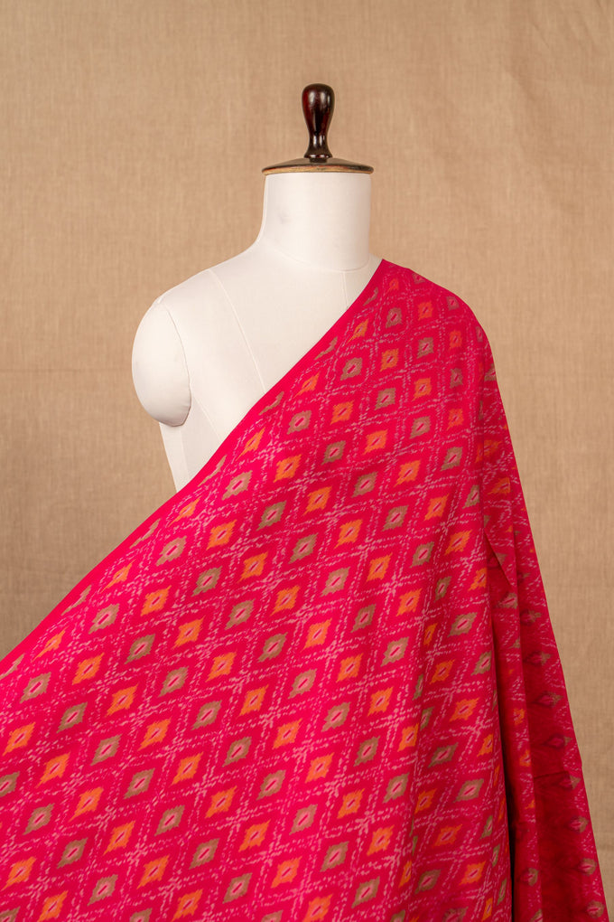 Pink Sico Ikat Cotton Silk Ikat