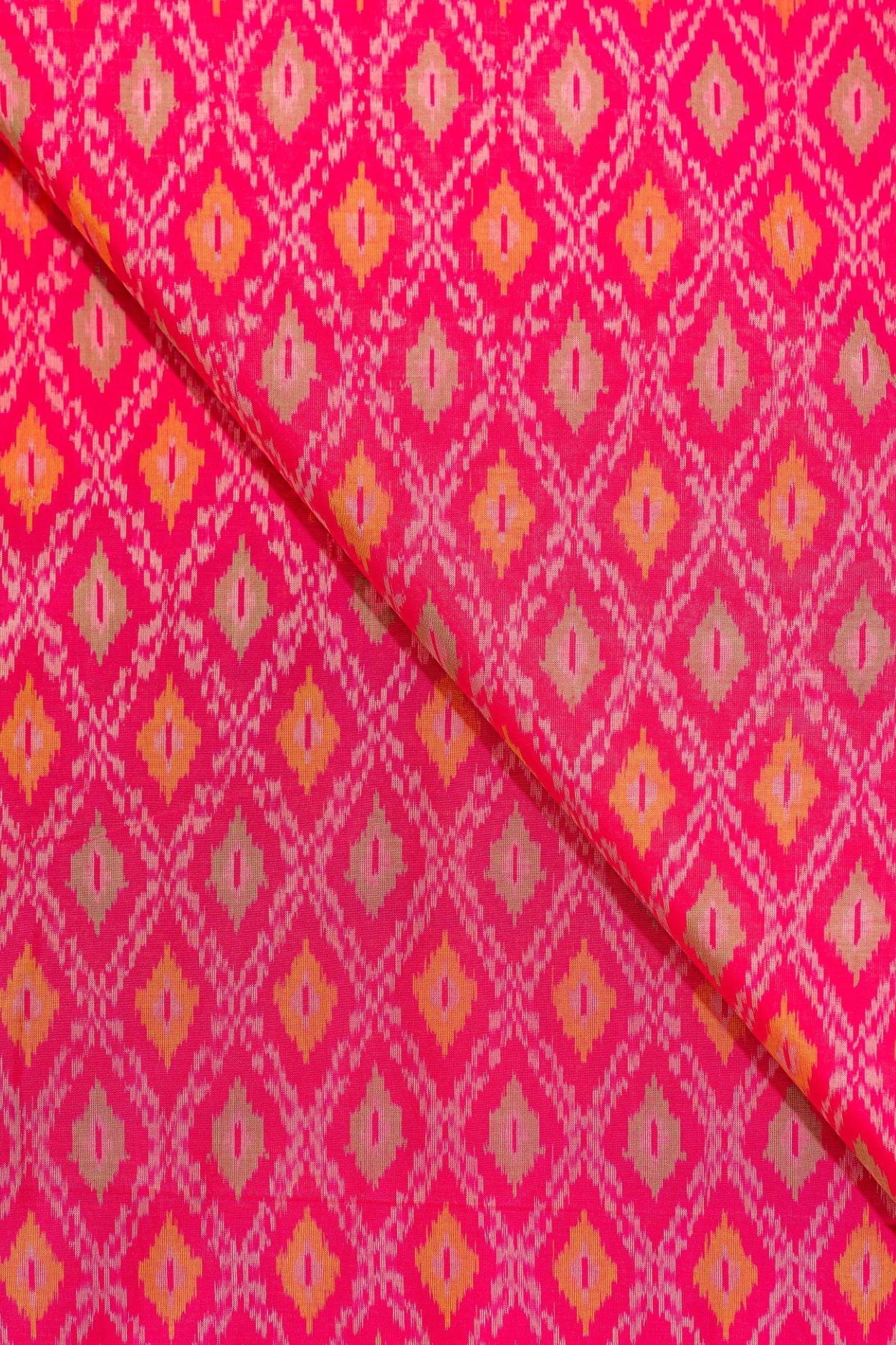 Pink Sico Ikat Cotton Silk Ikat