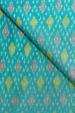 Blue Sico Ikat Cotton Silk Ikat