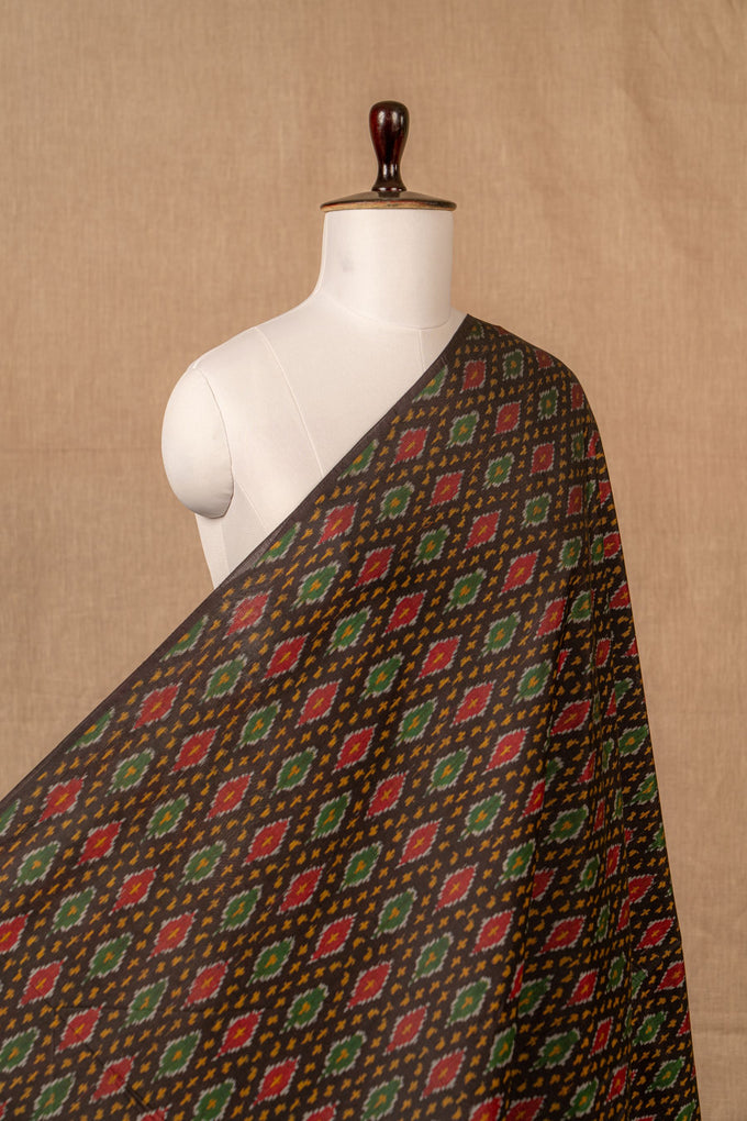 Black Sico Ikat Cotton Silk Ikat
