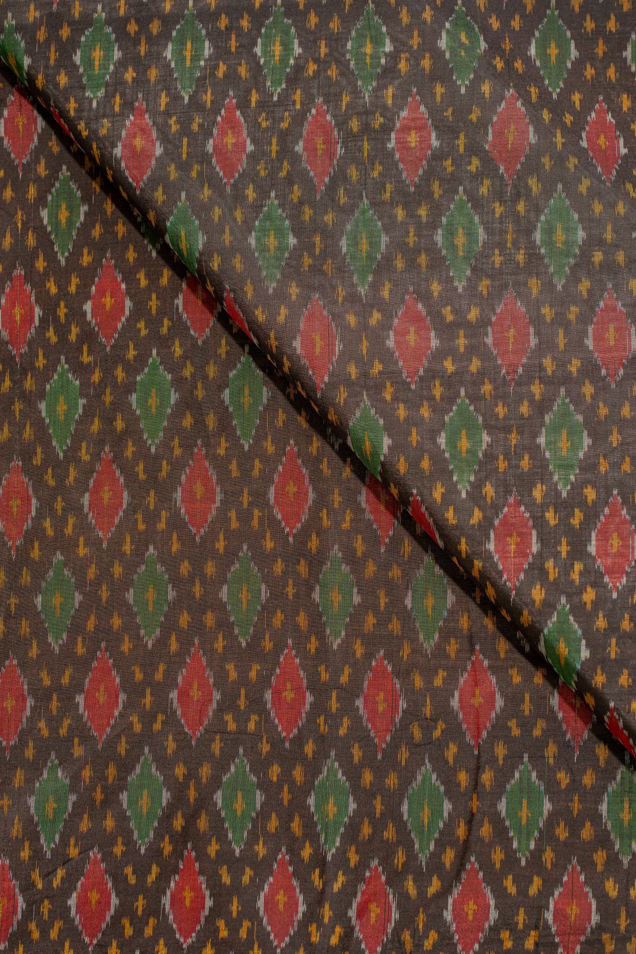 Black Sico Ikat Cotton Silk Ikat