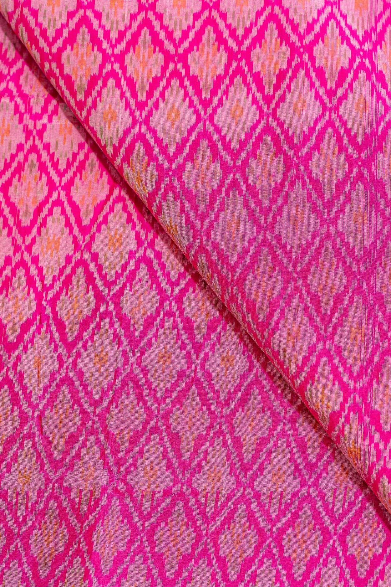 Pink Sico Ikat Cotton Silk Ikat