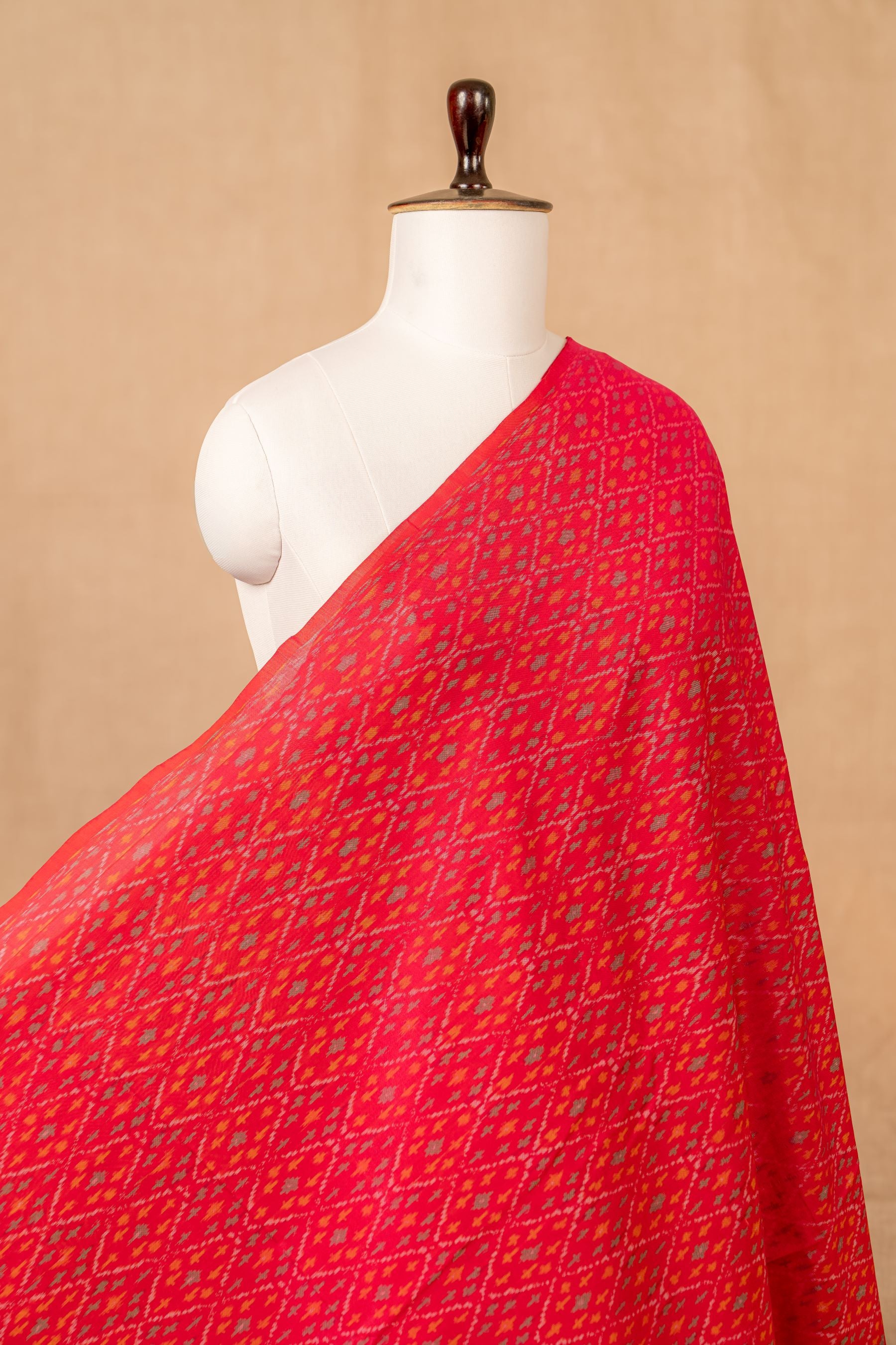 Pink Sico Ikat Cotton Silk Ikat