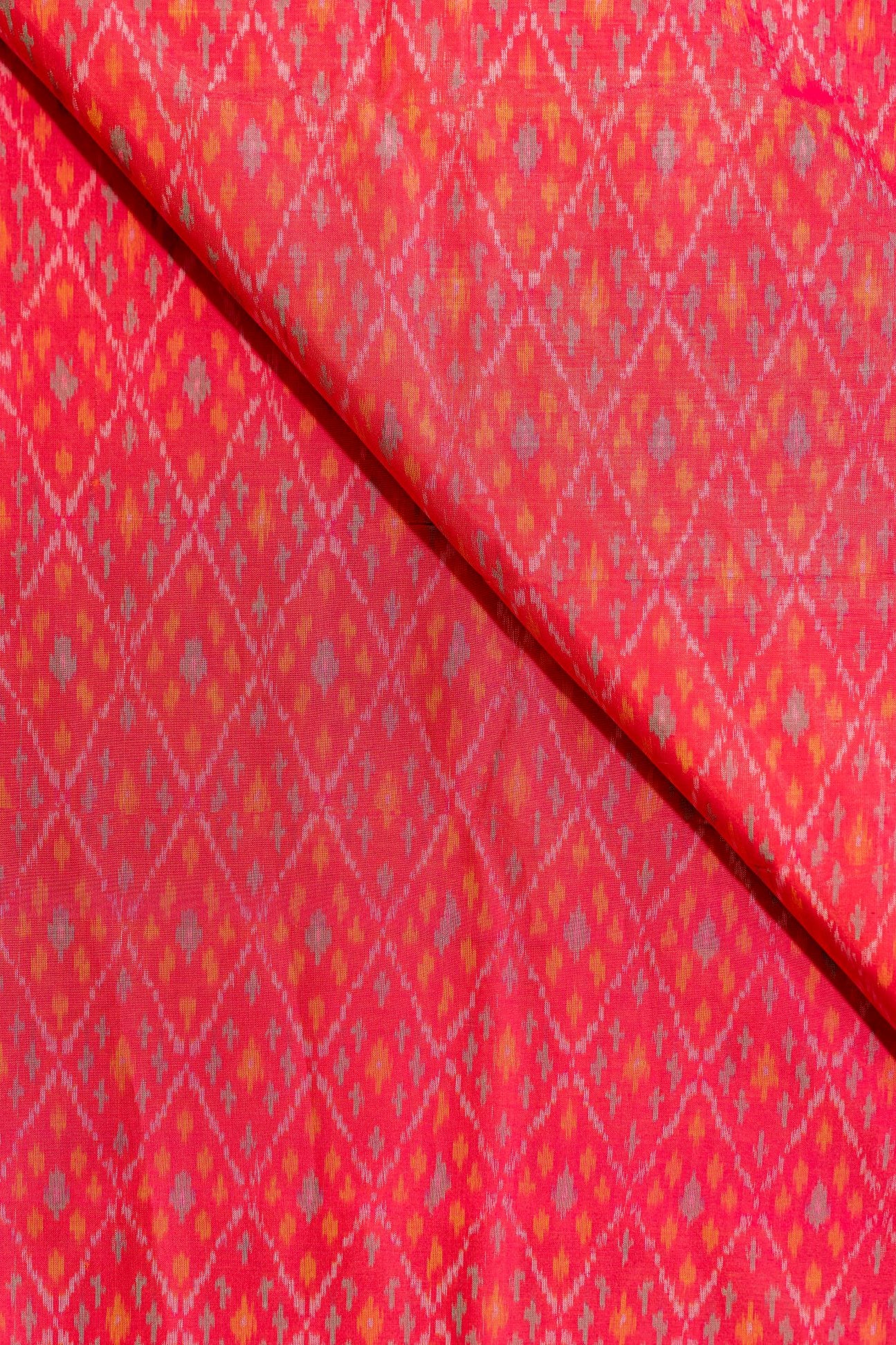 Pink Sico Ikat Cotton Silk Ikat