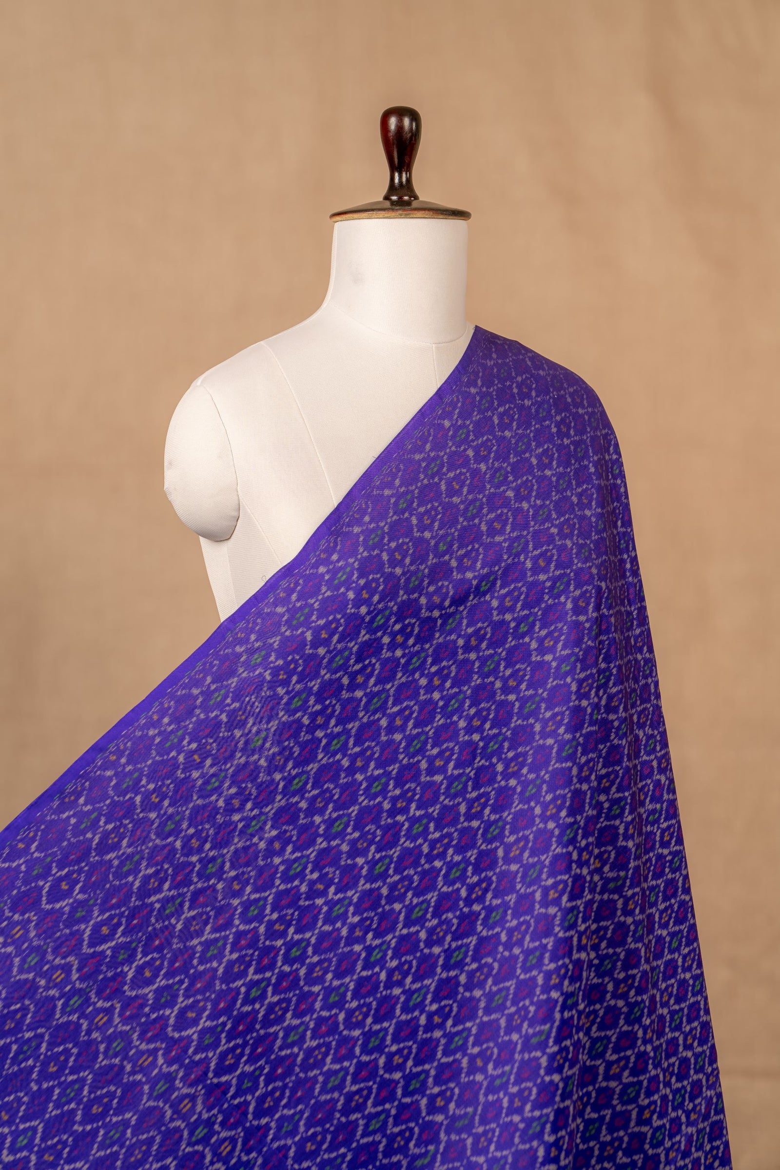 Purple Sico Ikat Cotton Silk Ikat