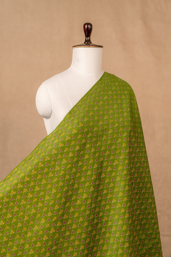 Green Sico Ikat Cotton Silk Ikat