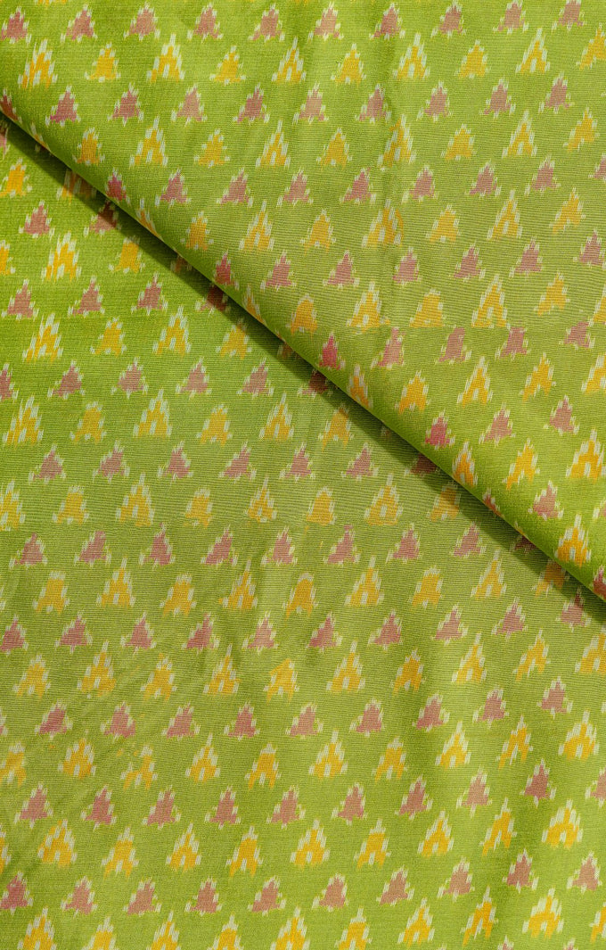 Green Sico Ikat Cotton Silk Ikat