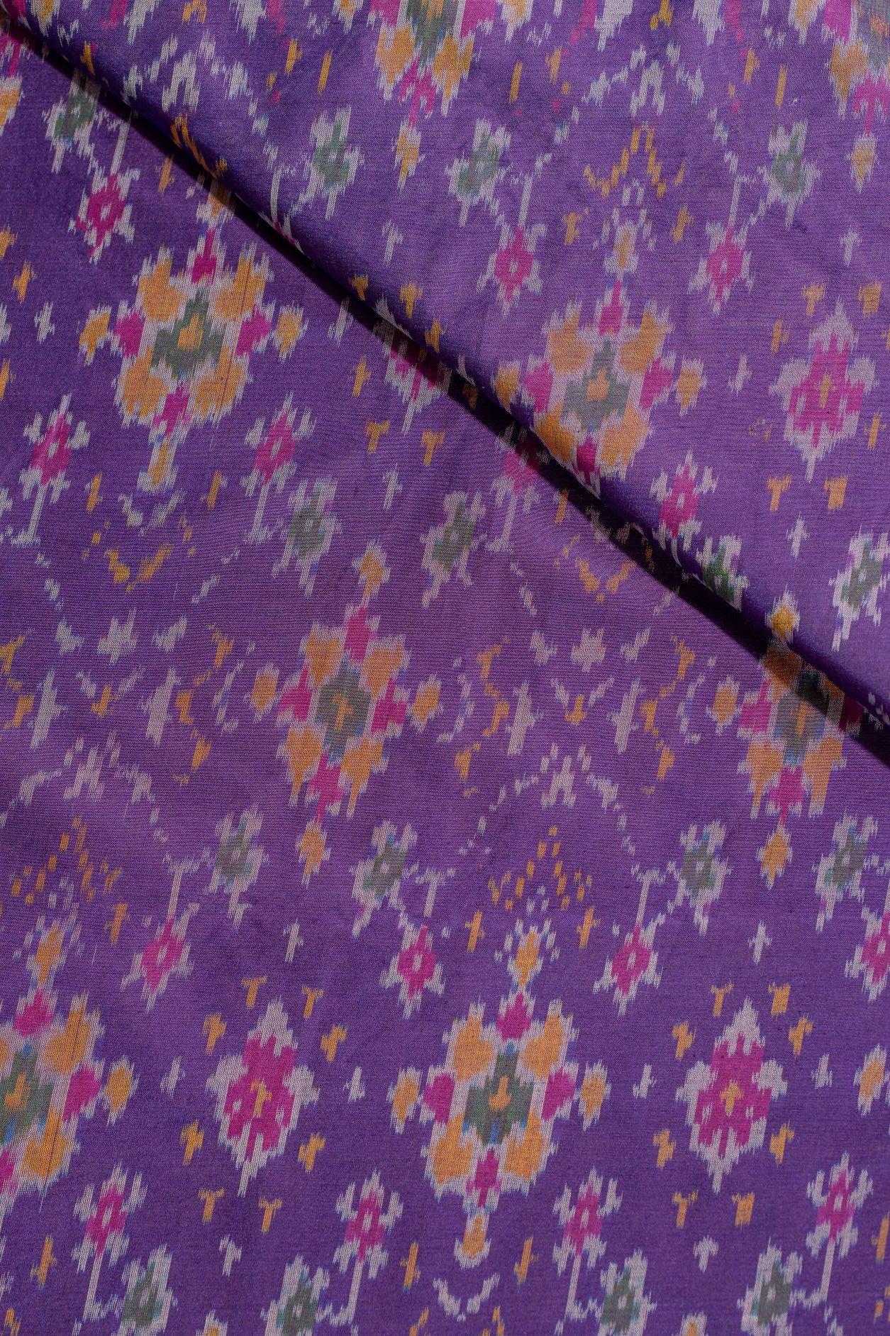 Purple Sico Ikat Cotton Silk Ikat
