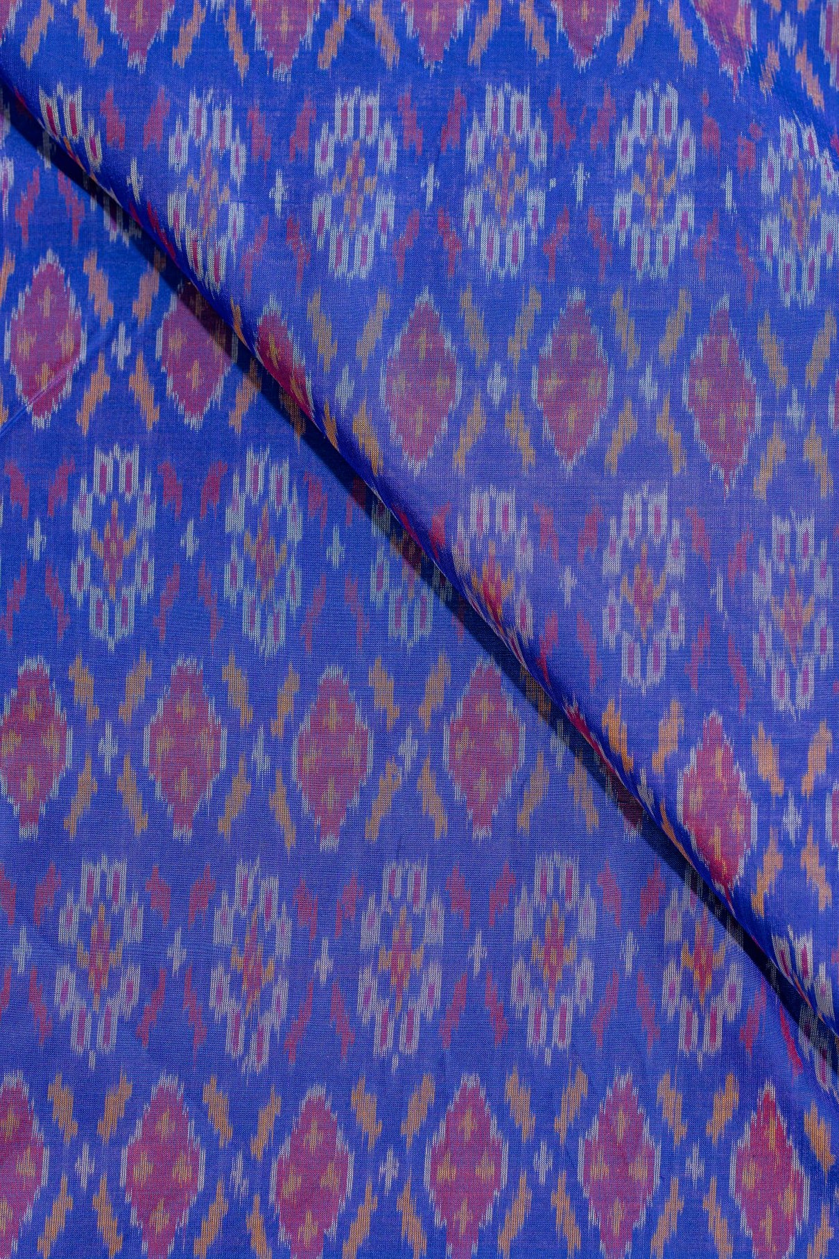 Blue Sico Ikat Cotton Silk Ikat