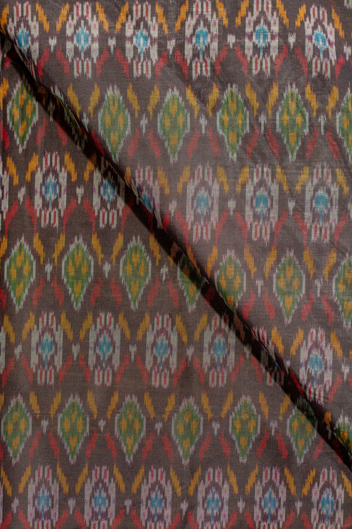 Black Sico Ikat Cotton Silk Ikat