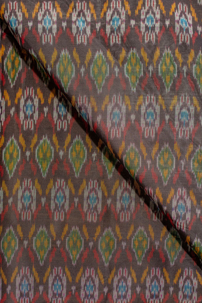 Black Sico Ikat Cotton Silk Ikat