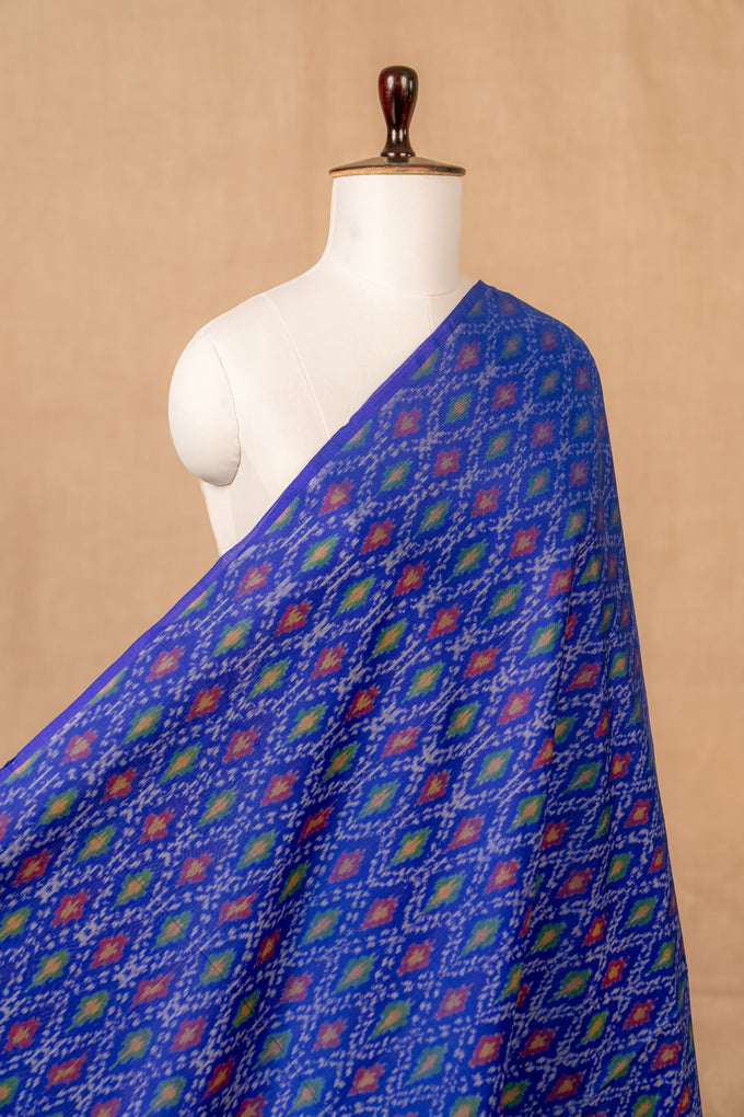 Blue Sico Ikat Cotton Silk Ikat