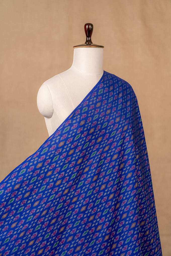 Blue Sico Ikat Cotton Silk Ikat