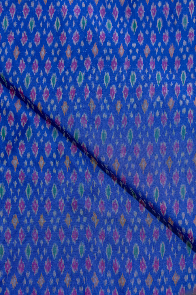 Blue Sico Ikat Cotton Silk Ikat