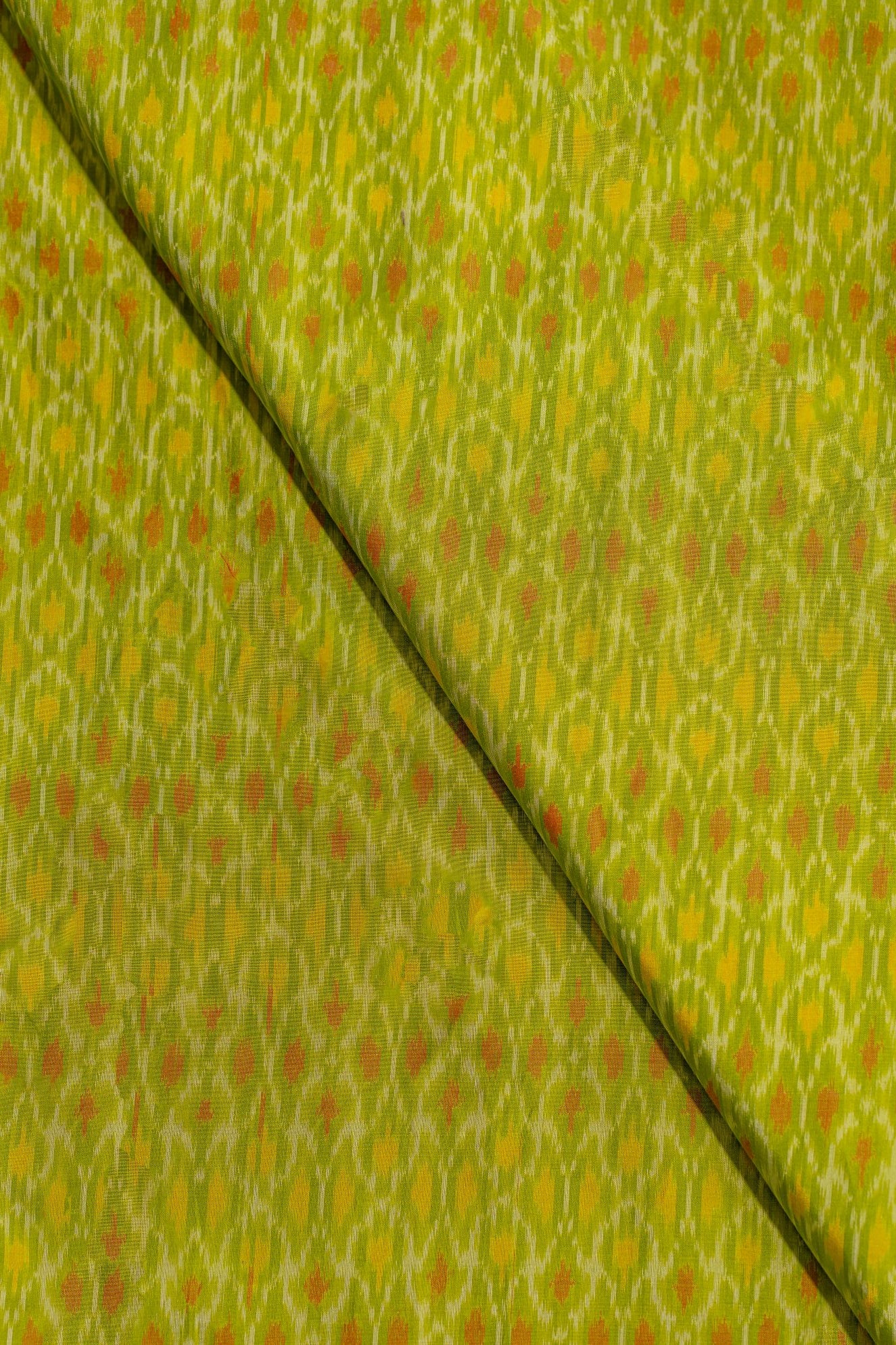 Green Sico Ikat Cotton Silk Ikat