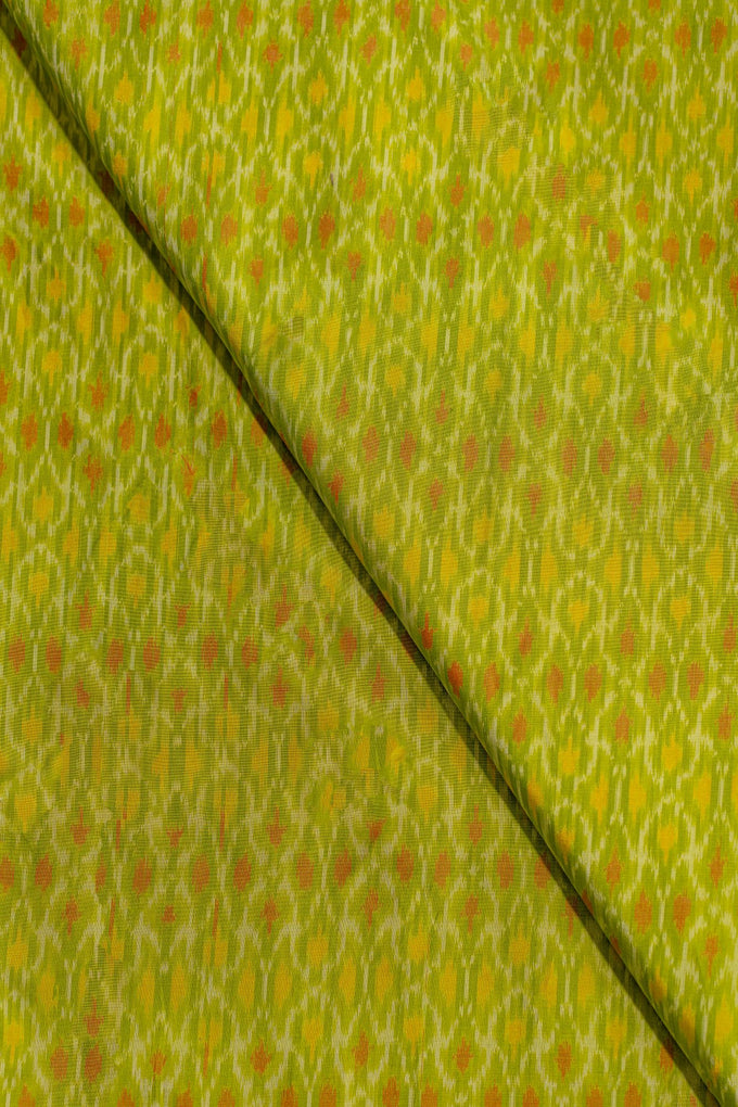 Green Sico Ikat Cotton Silk Ikat