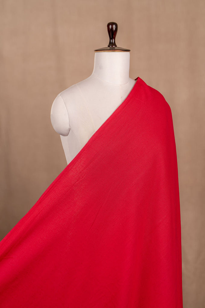 Tomato Red Cotton Linen Plain
