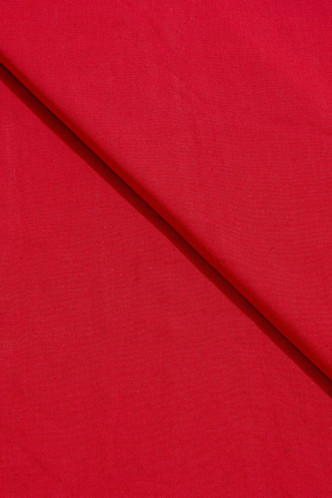Tomato Red Cotton Linen Plain