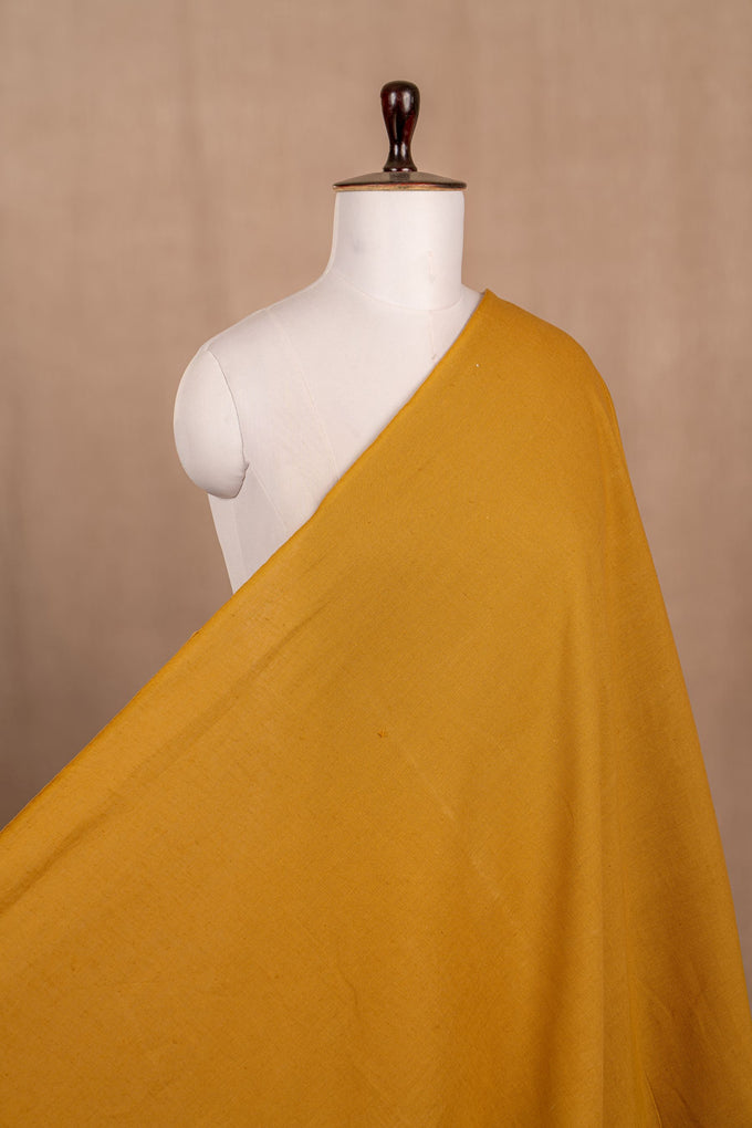 Ochre Yellow Cotton Linen Plain