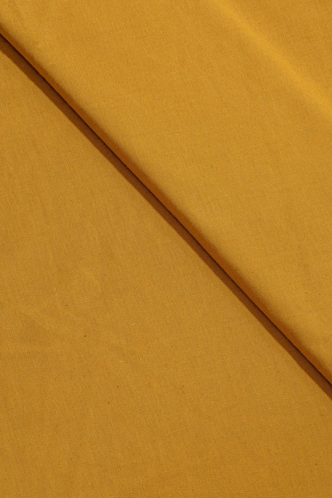Ochre Yellow Cotton Linen Plain