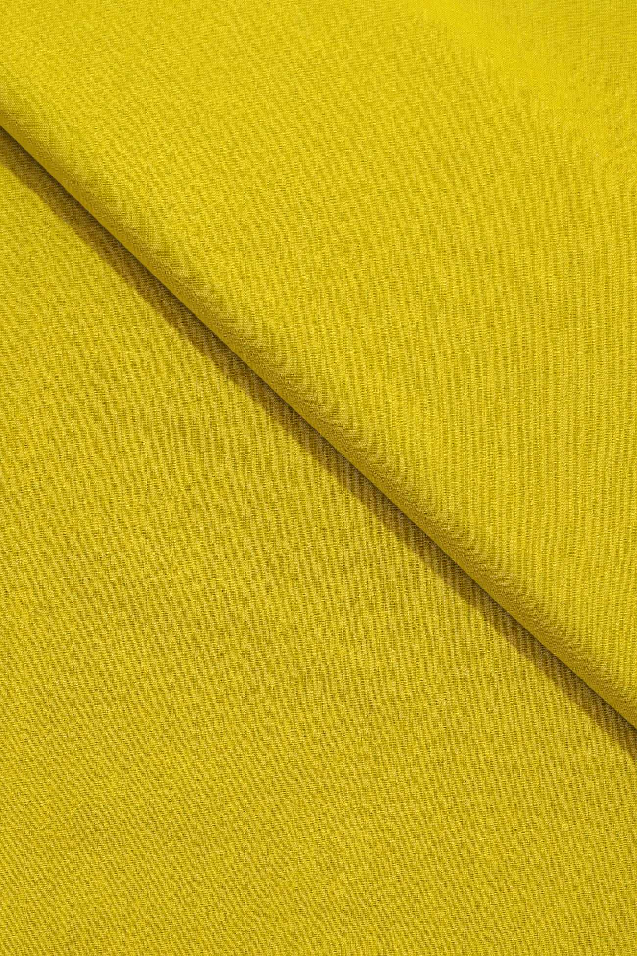 Parrot Green Cotton Linen Plain